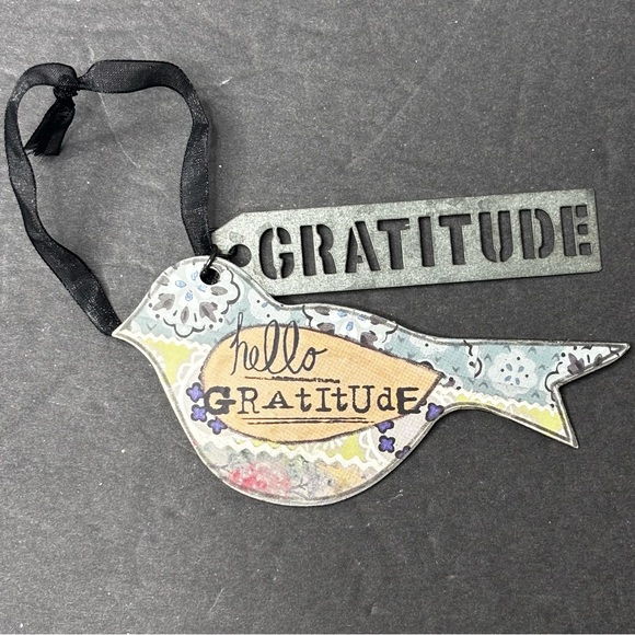 Kelly Rae Roberts Double Sided Bird Ornament “hello Possibility” Hello Gratitude - Picture 4 of 8